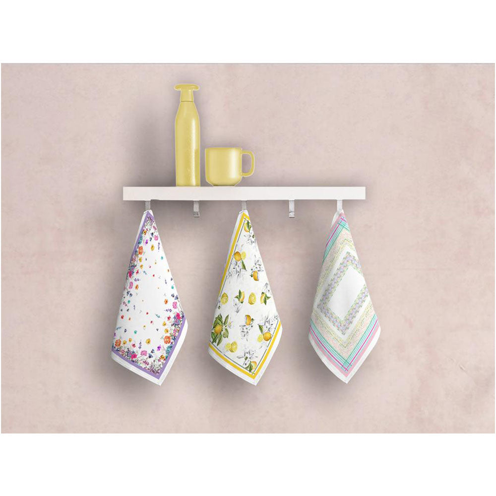 Set 3 Strofinacci da Cucina Neith Flowers puro cotone 50X70 cm – Ruocco  Store