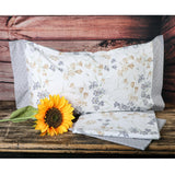 Completo Letto Matrimoniale Trionfo di Fiori puro cotone Percalle Blu