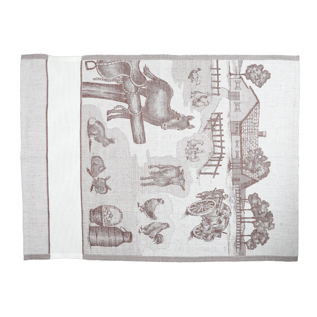Kitchen Towel Artistic Umbrian Pippi Fabric 50x70 cm Linen Blend with Aida Cloth