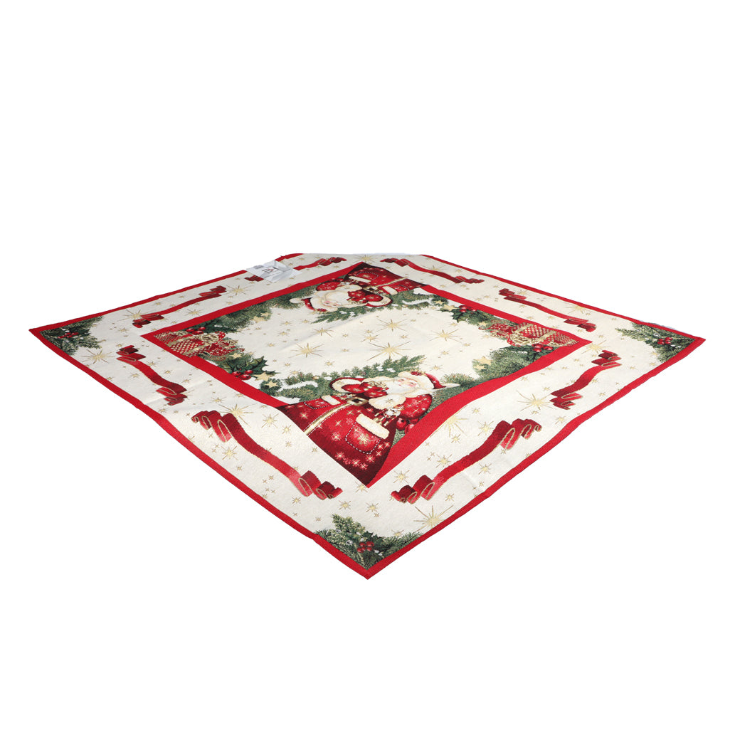Centrotavola Natalizio Emily Home Santa Claus Oro in Gobelin 90x90 cm