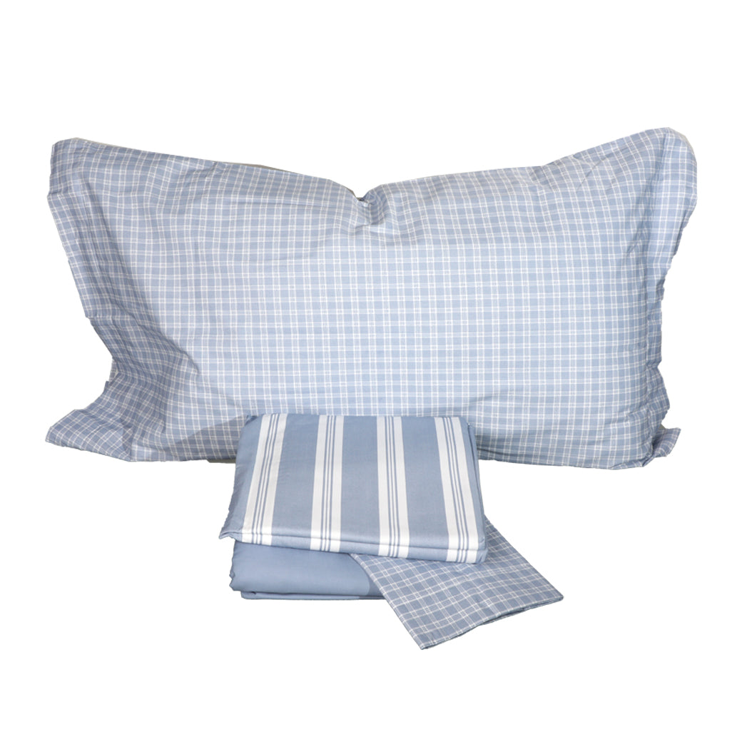 Federa Cuscino Singola Oxford Maè Quadro Verde: Cotone Puro Per Biancheria Letto By Via Roma 60