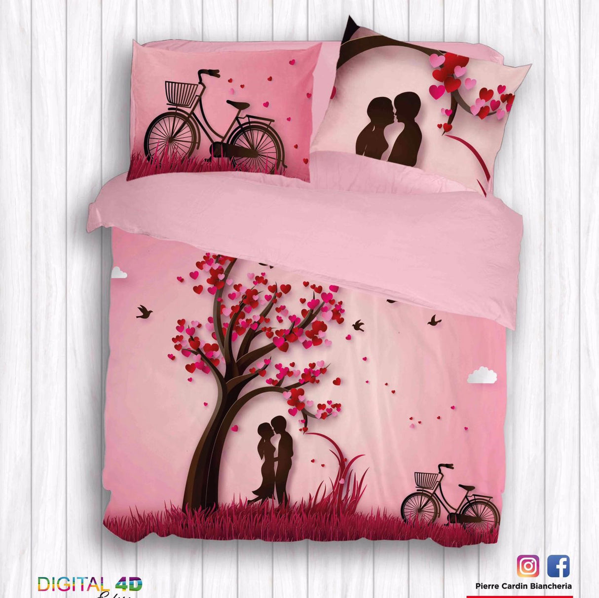 Pierre Cardin Romantic Double Bed Set Digital Print