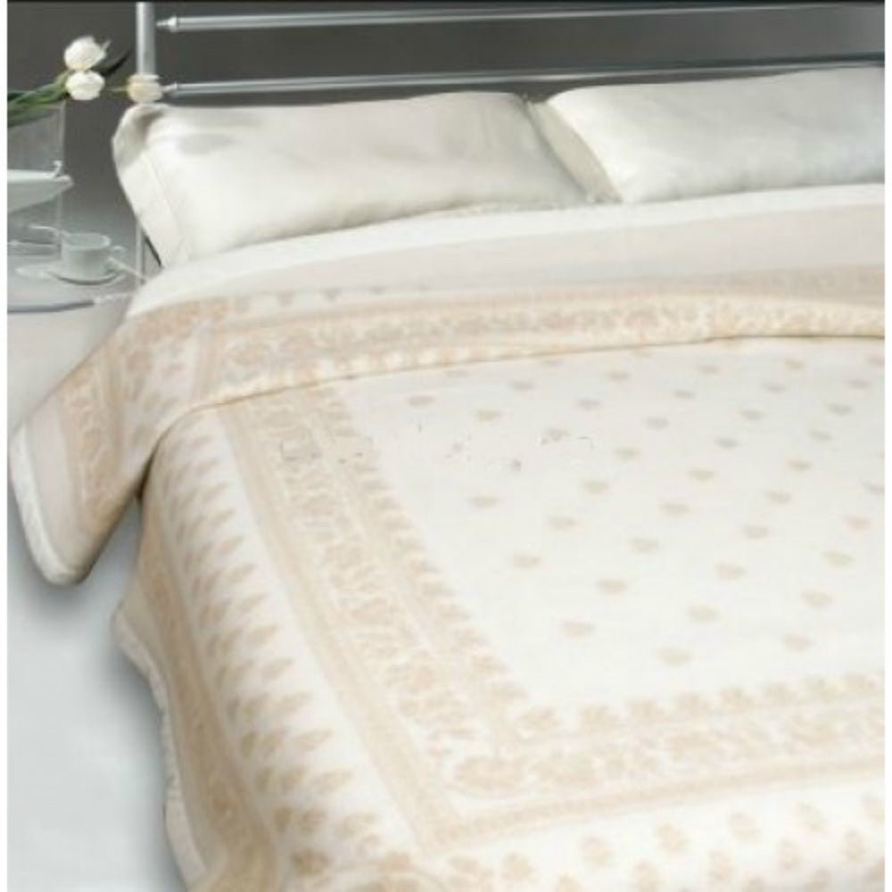 Pure Virgin Wool Blanket Lanerossi Provenzale One and a Half Square 180x210 cm