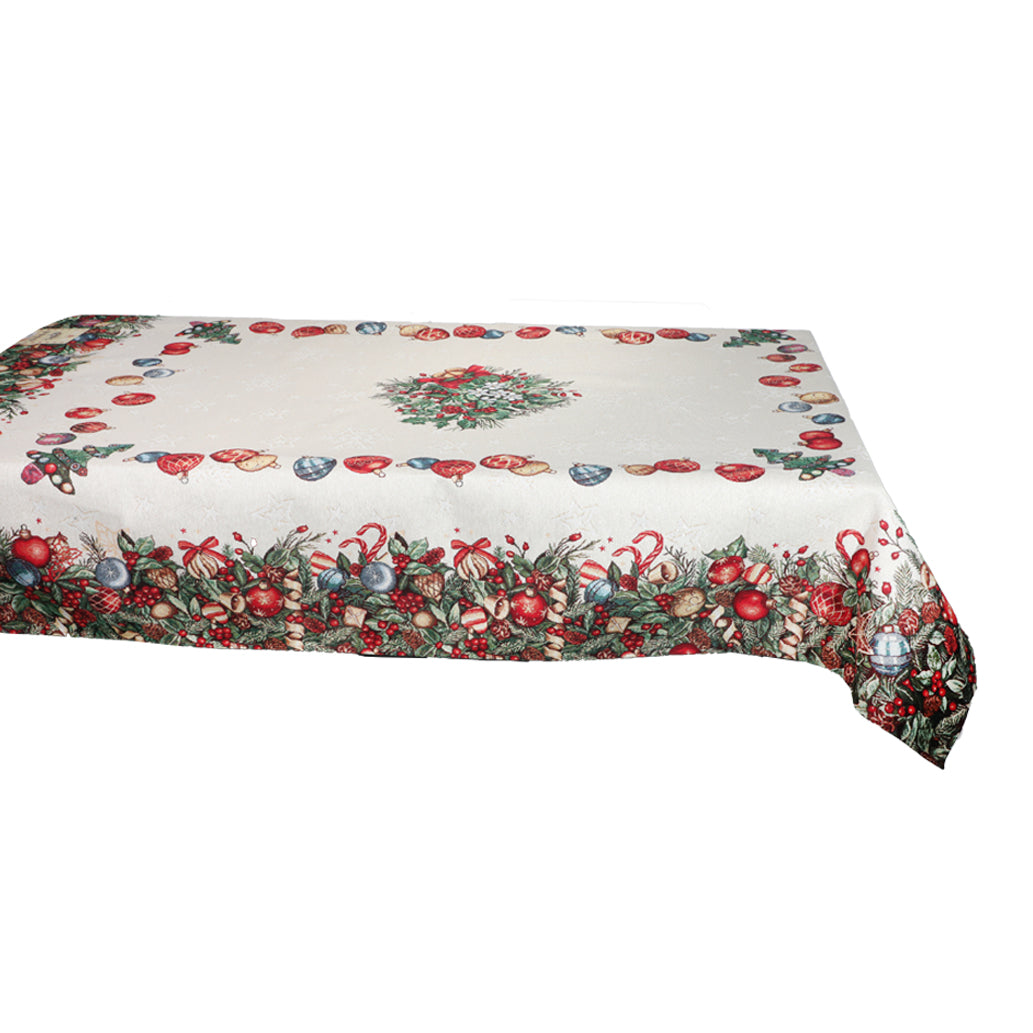 Copritavola Natalizio Rettangolare Gobelin Emily Home Christmas Balls 140x180 cm