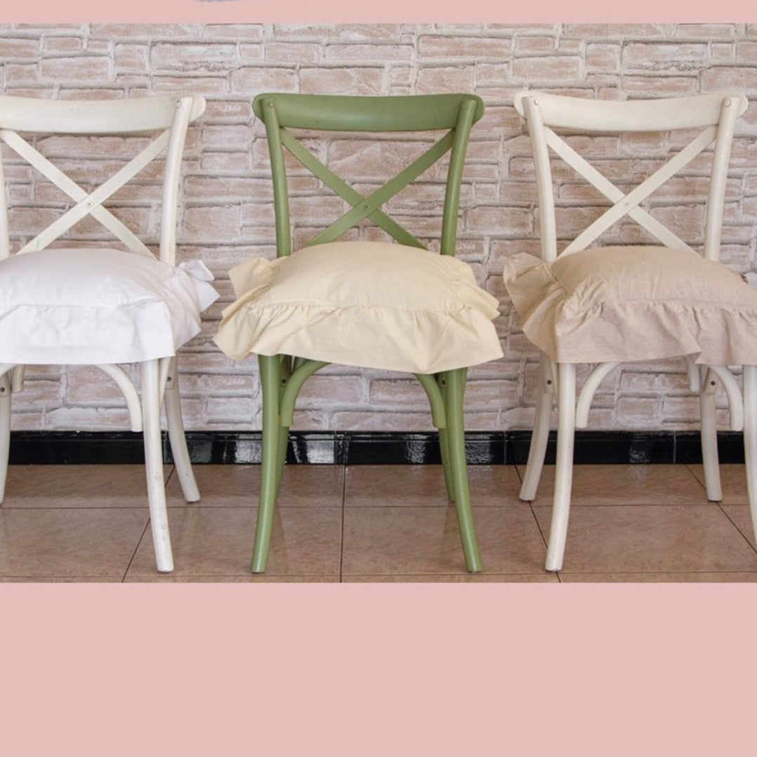 cuscino per sedia con voilant tortora Atelier 17 – La soffitta