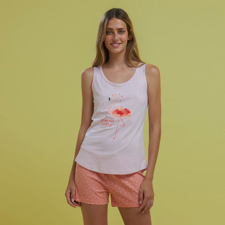 Pigiama Donna Noidìnotte Flamingo Cotone