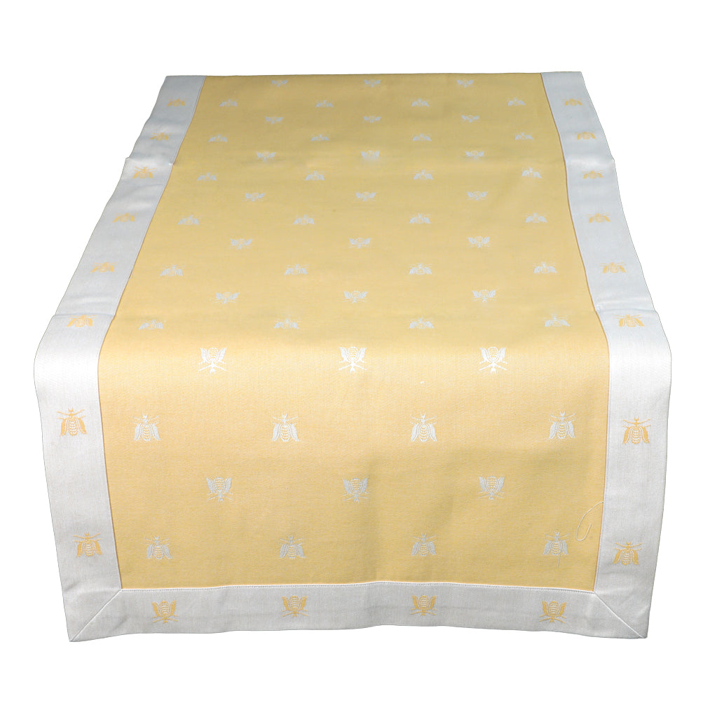 Table Runner Umbrian Artistic Fabric Ape Line Pure Cotton 50x150 cm Yellow