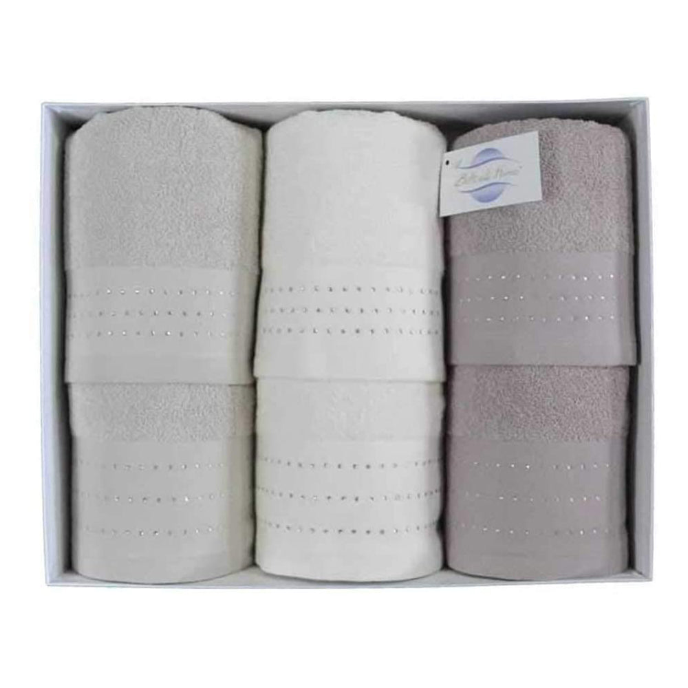 Botticelli Home - 3+3 STRIPE sponge towel set Ass. B