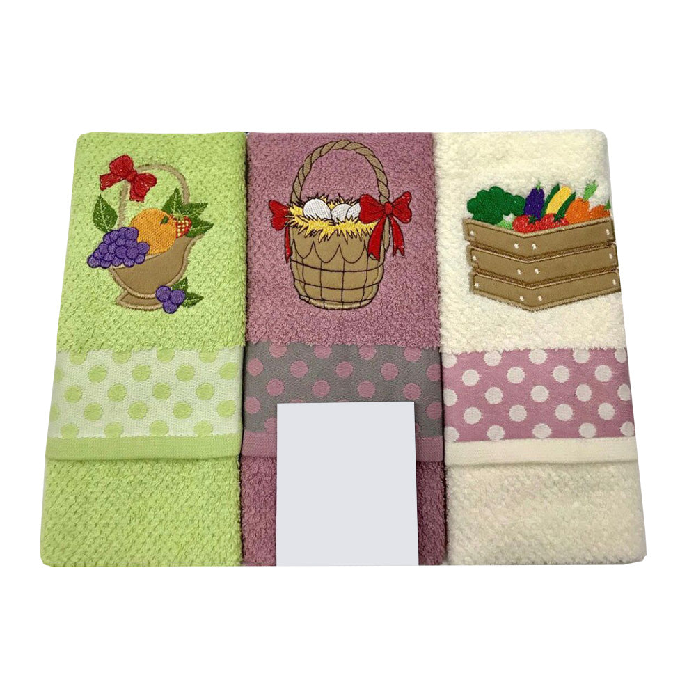 Set of 3 Botticelli Home Basket Sponge Tea Towels 50x70 cm