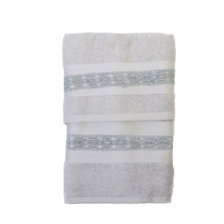 Pierre Cardin Braid Face + Guest Terry Bath Towel Set Grey