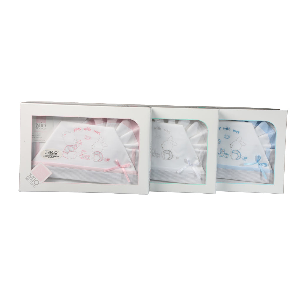 Set Lenzuola Culla Mio Piccolo Play With Me - Puro Cotone Rosa Made In Italy - Foto 8