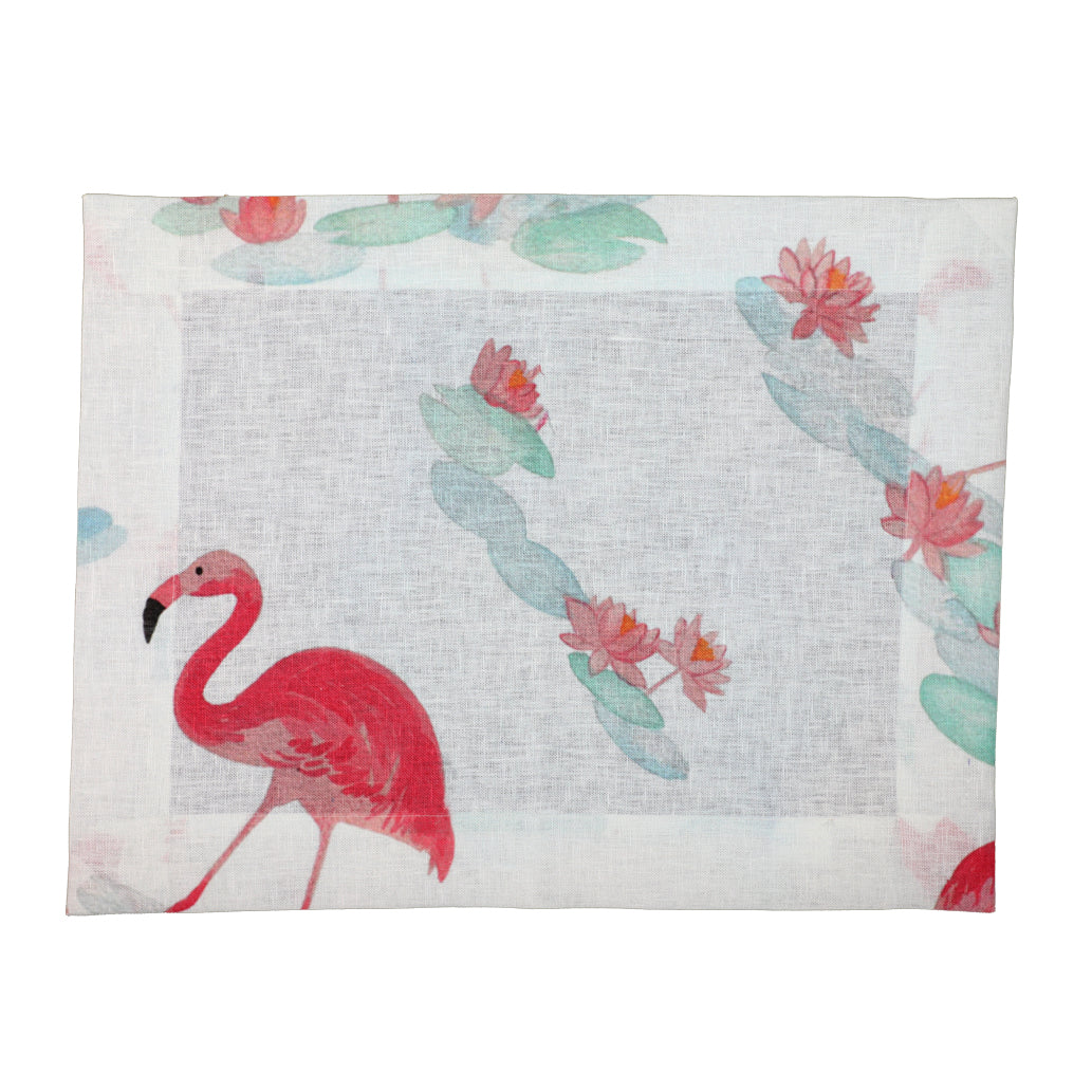 Precious Flamingos Placemat 50x40 cm Fuchsia Printed Linen