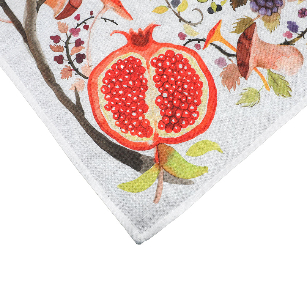 Strofinaccio da Cucina Tessuto Artistico Umbro Passione 50x70 cm Lino Stampato Bianco