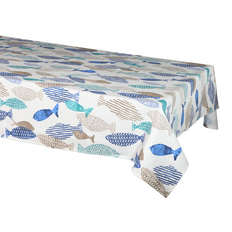 Tablecloth 12 places Botticelli Home Creazy Fish Pure Cotton 140x240 cm Various Colors