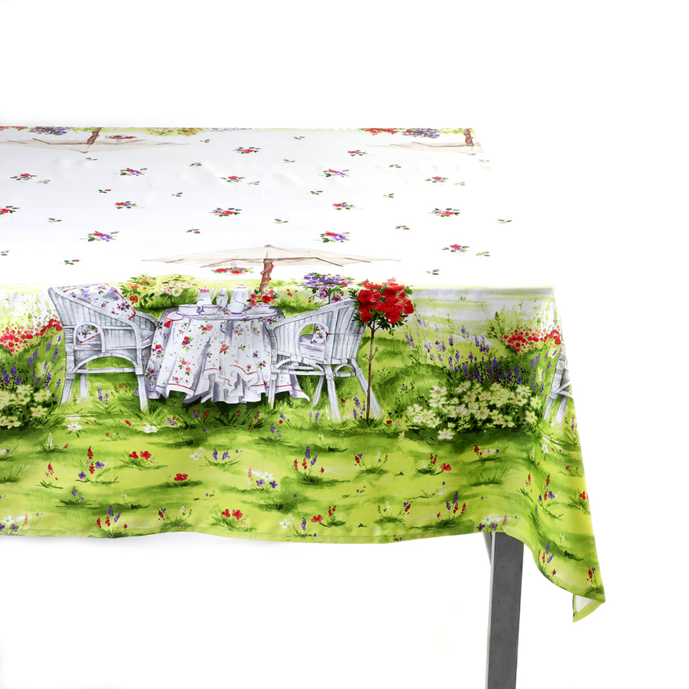 Botticelli Home 6 seater tablecloth with umbrella pattern