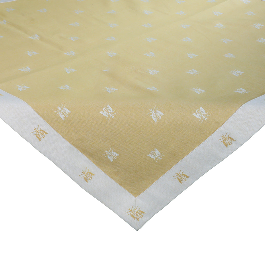 Square Tablecloth 90x90 cm Umbrian Artistic Fabric Ape Line Yellow Color Pure Cotton