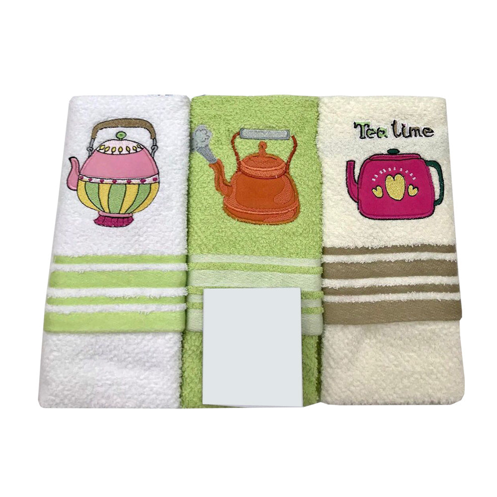 Tris Sponge Tea Towels Botticelli Home Time 50x70 cm