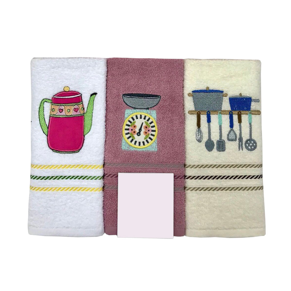 Three Pierre Cardin Cooker Sponge Tea Towels 50x70 cm